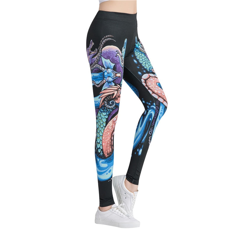 Black Dragon Leggings-Legletic