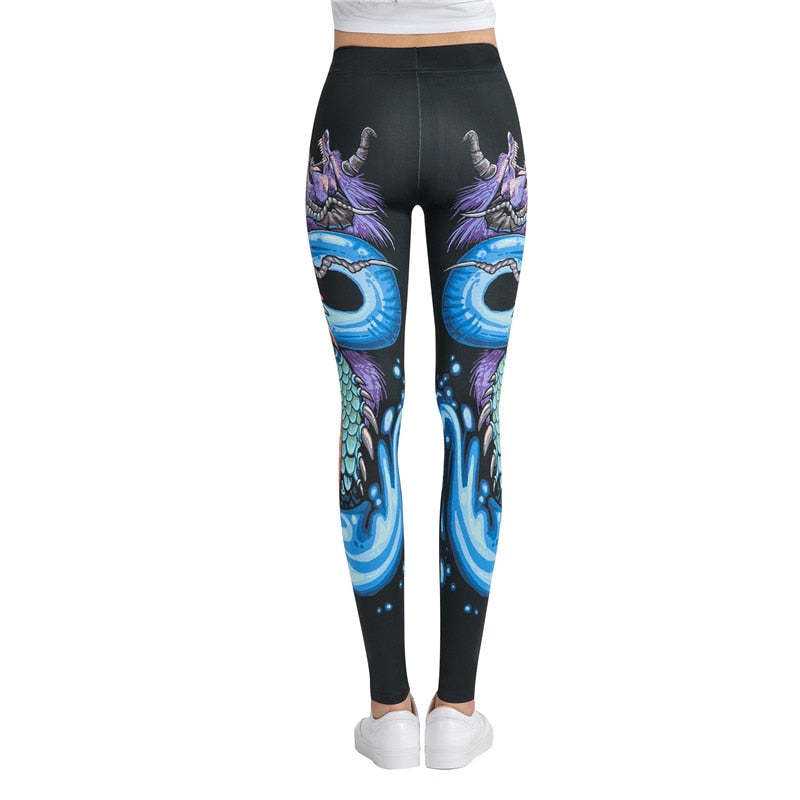 Black Dragon Leggings-Legletic