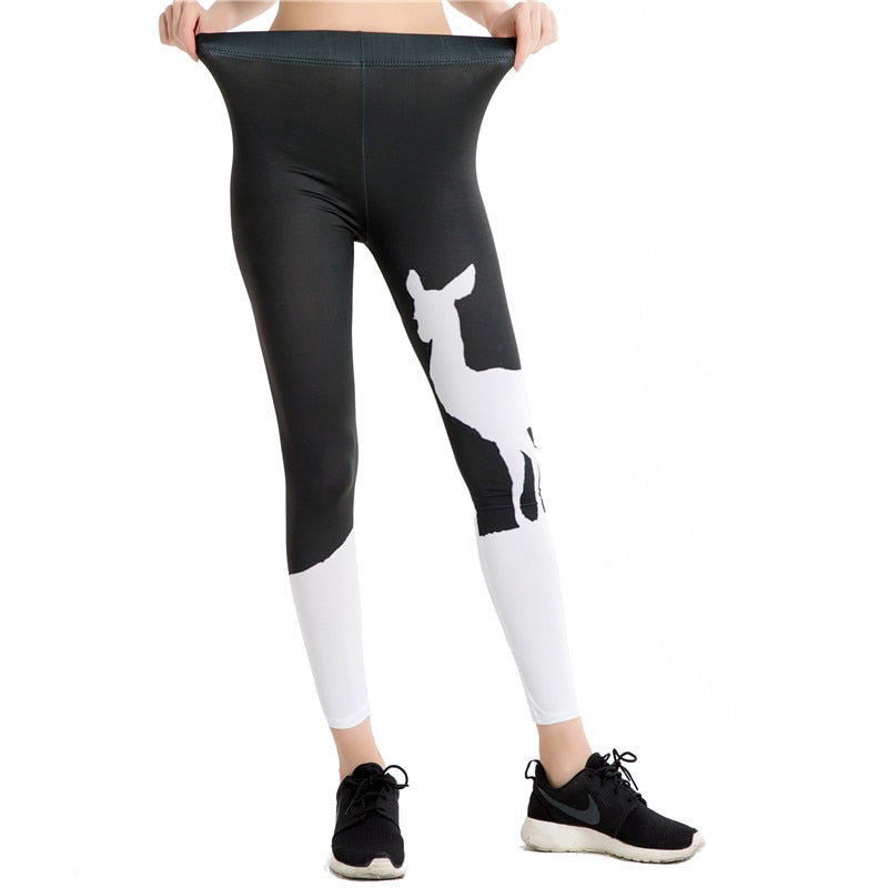Punk Black And White Print Leggings-Legletic