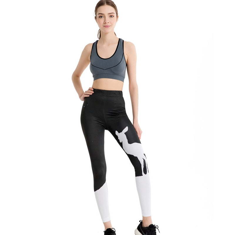 Punk Black And White Print Leggings-Legletic