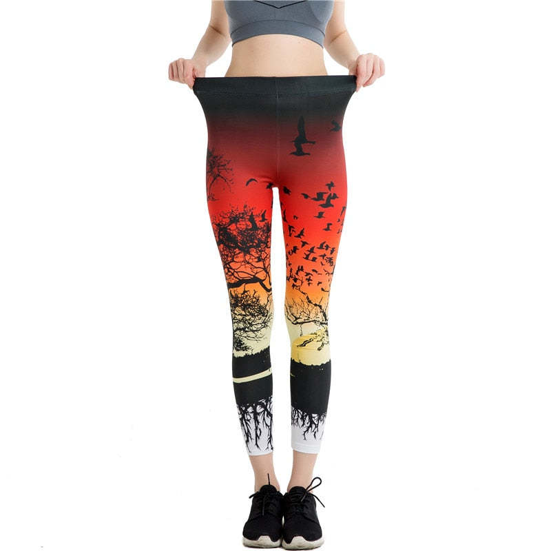 Sunset Savanna Printed Leggings-Legletic