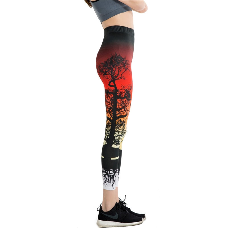 Sunset Savanna Printed Leggings-Legletic