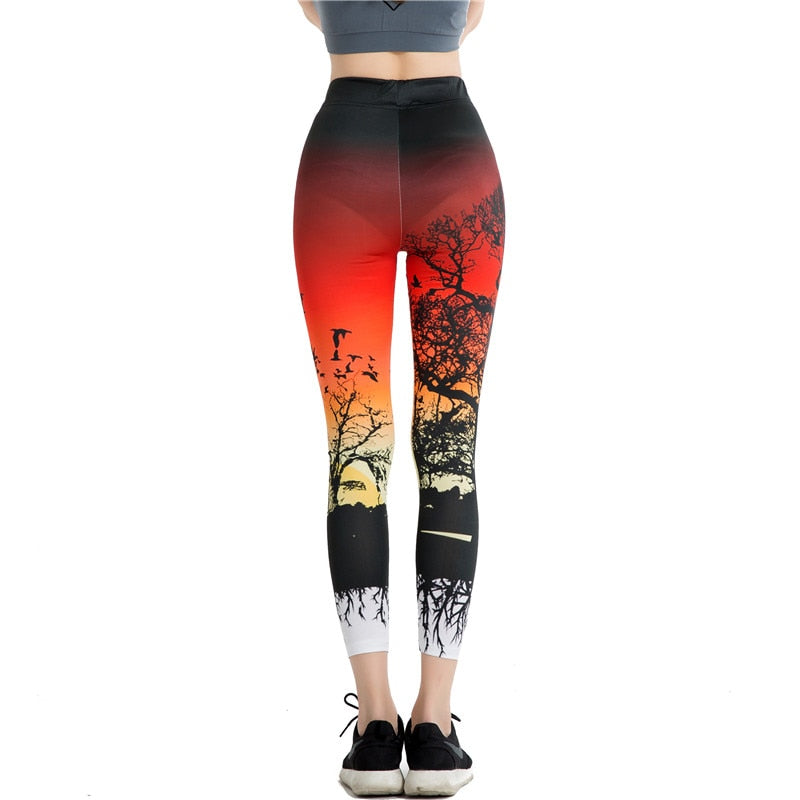 Sunset Savanna Printed Leggings-Legletic