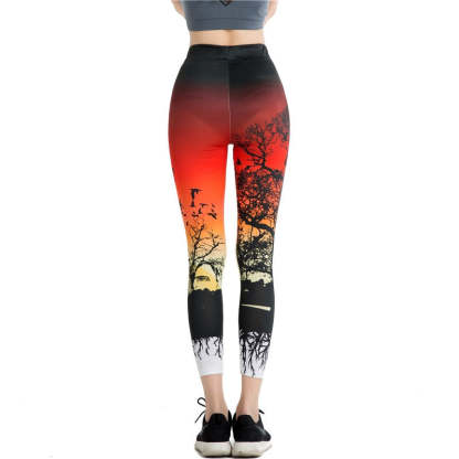 Sunset Savanna Printed Leggings-Legletic