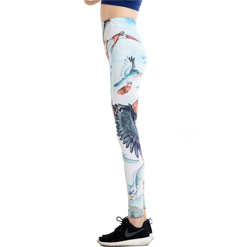 Bird Animals Colorful Print Leggings-Legletic