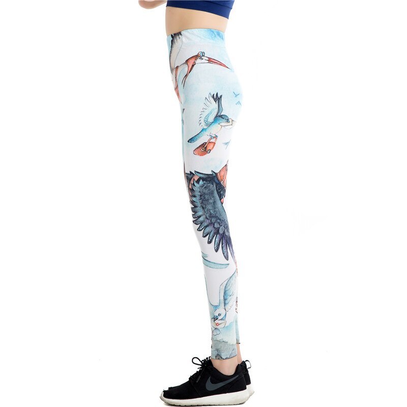 Bird Animals Colorful Print Leggings-Legletic