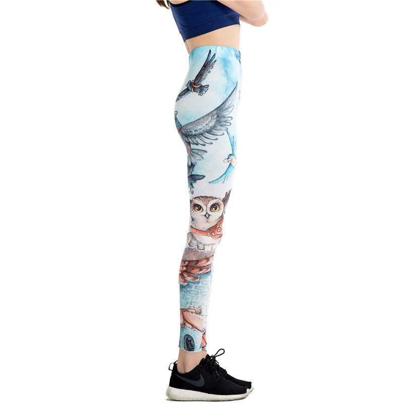 Bird Animals Colorful Print Leggings-Legletic