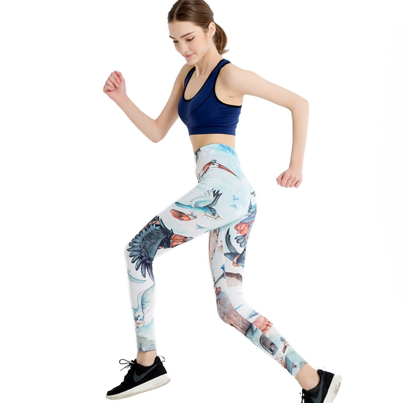 Bird Animals Colorful Print Leggings-Legletic