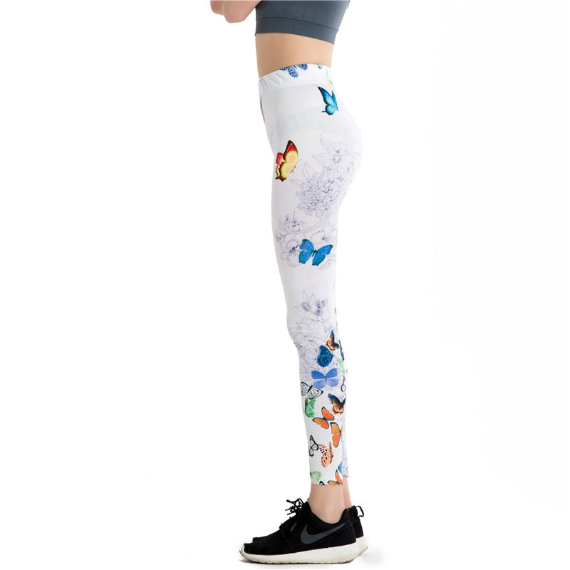 Butterfly Print Leggings-Legletic