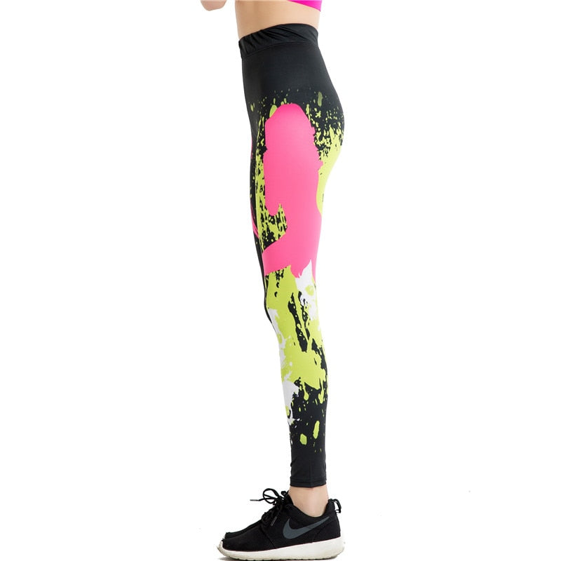 Splash Paint Print Leggings-Legletic