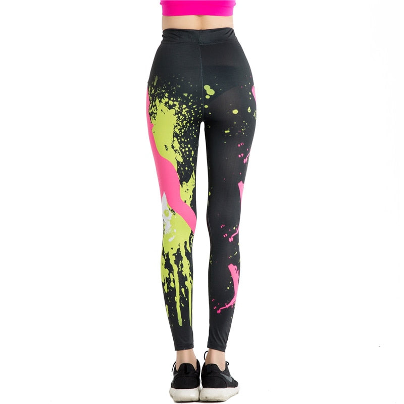 Splash Paint Print Leggings-Legletic
