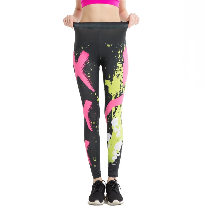 Splash Paint Print Leggings-Legletic