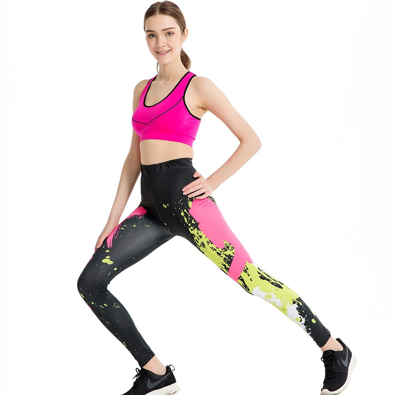 Splash Paint Print Leggings-Legletic