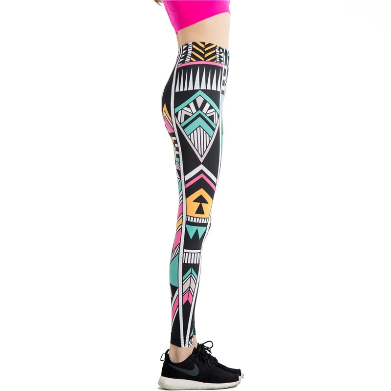 Ethnic Style Print Leggings-Legletic