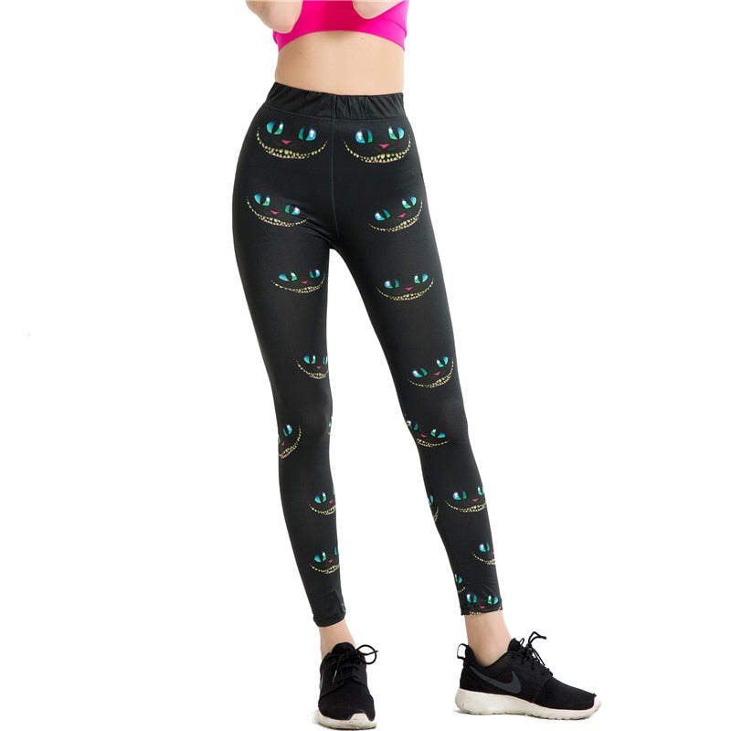 Cat Eyes Colorful Print Leggings-Legletic