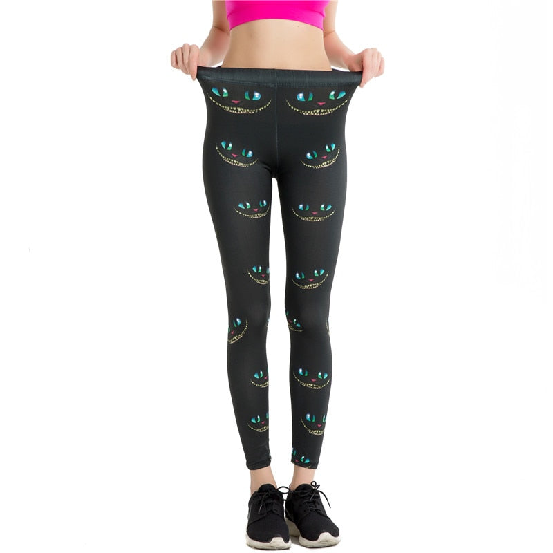 Cat Eyes Colorful Print Leggings-Legletic
