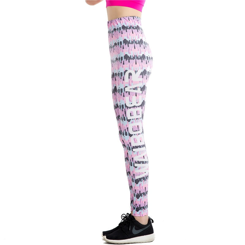 Paint Outflow Scrawl Colorful Print Leggings-Legletic