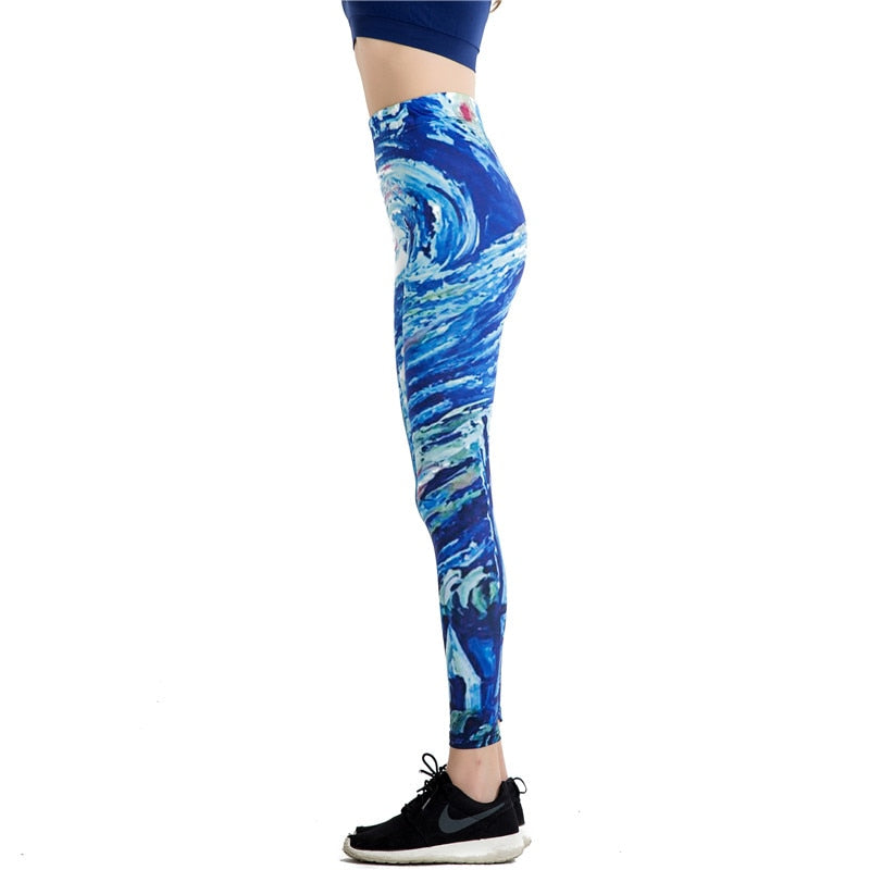 Blue Wave Leggings-Legletic