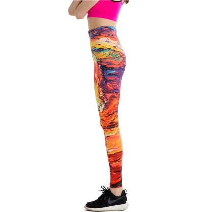 Bright Color Paint Colorful Print Leggings-Legletic