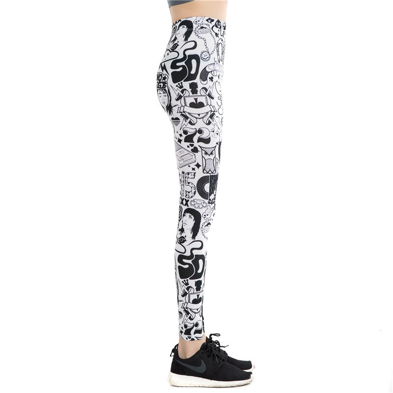 Cartoon Comic Printed Leggings-Legletic