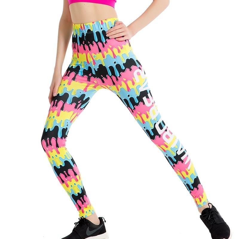 Punk Paint Stretch Colorful Print Leggings-Legletic