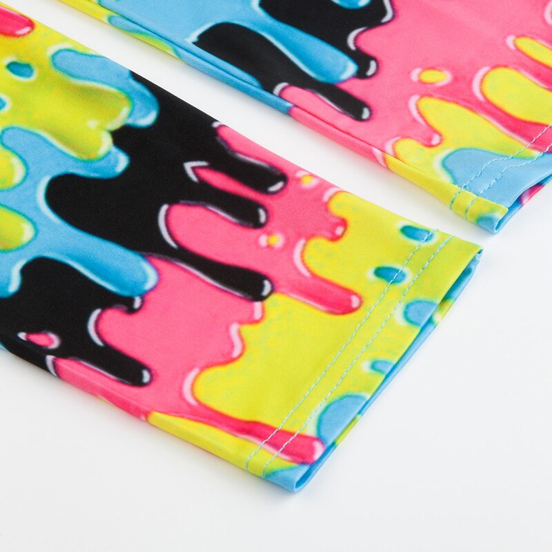 Punk Paint Stretch Colorful Print Leggings-Legletic