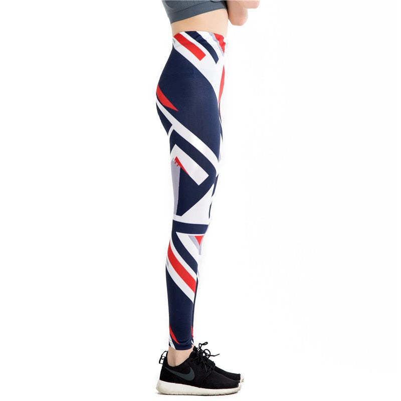 Geometry Striped Colorful Print Leggings-Legletic