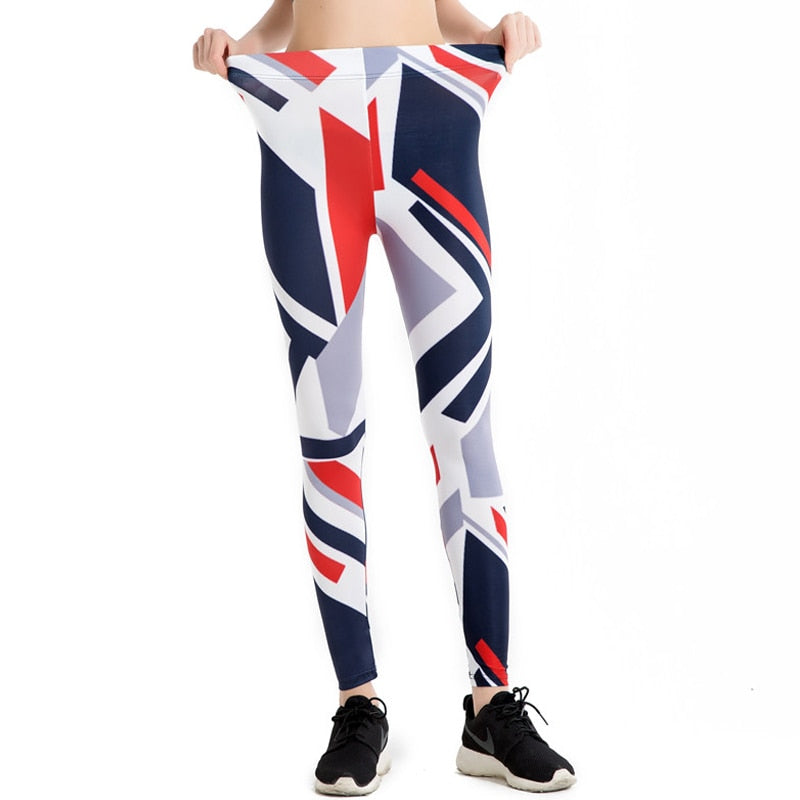 Geometry Striped Colorful Print Leggings-Legletic