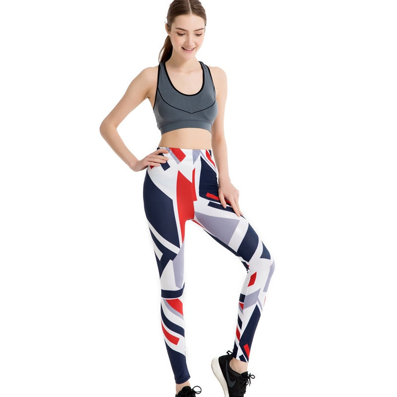 Geometry Striped Colorful Print Leggings-Legletic