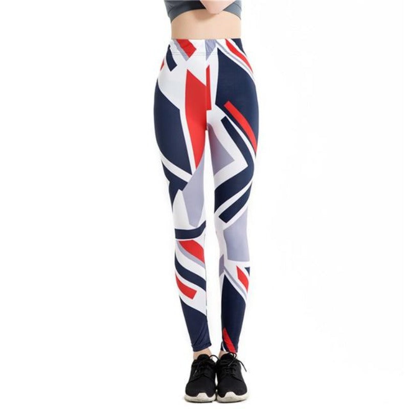 Geometry Striped Colorful Print Leggings-Legletic