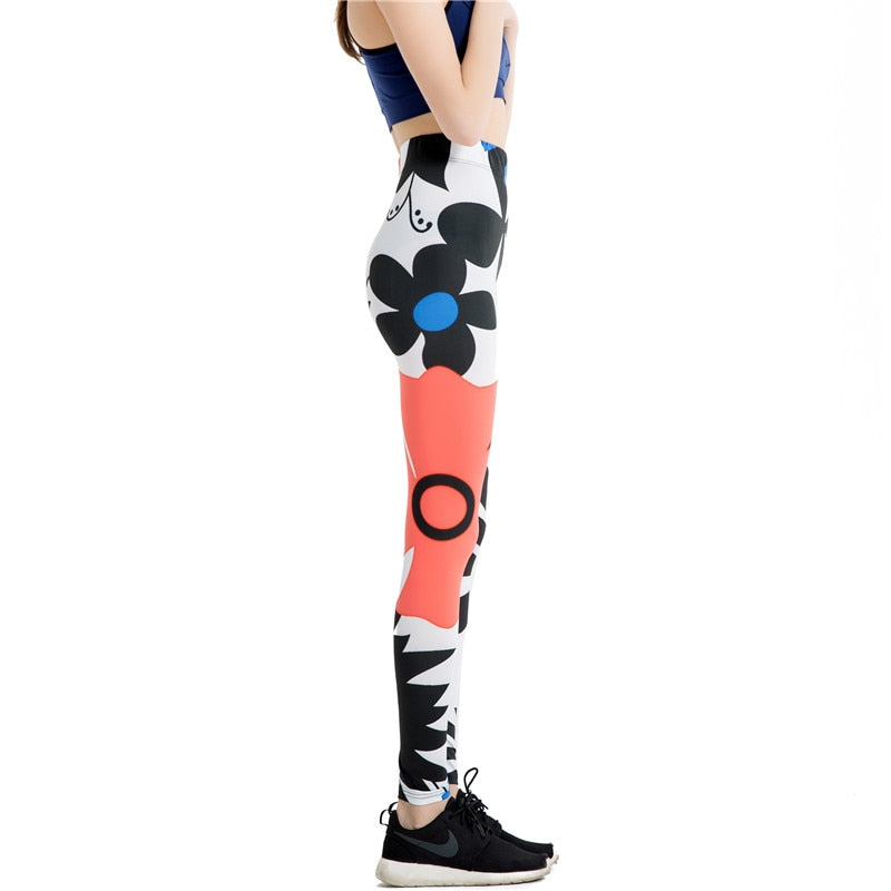 Cartoon Figure Colorful Print Leggings-Legletic
