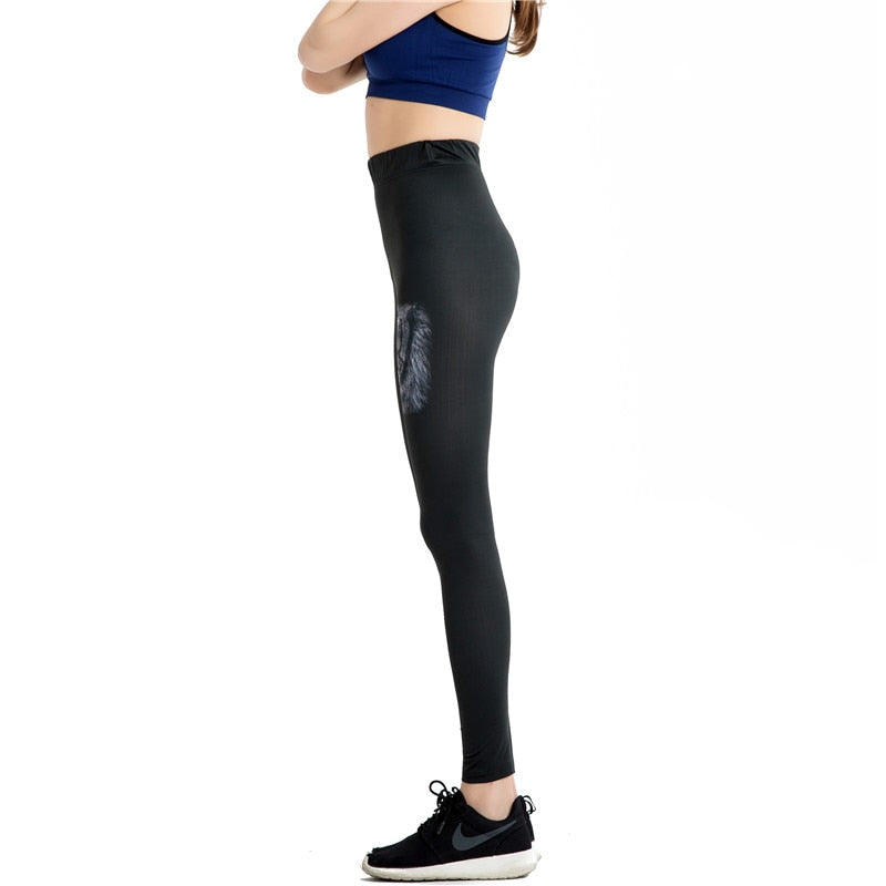 Black Tiger Printed Leggings-Legletic