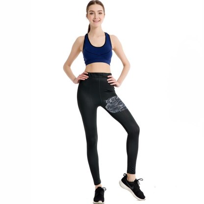 Black Tiger Printed Leggings-Legletic