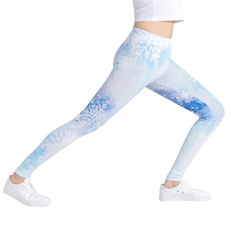 Camouflage Snowflake Colorful Print Leggings-Legletic