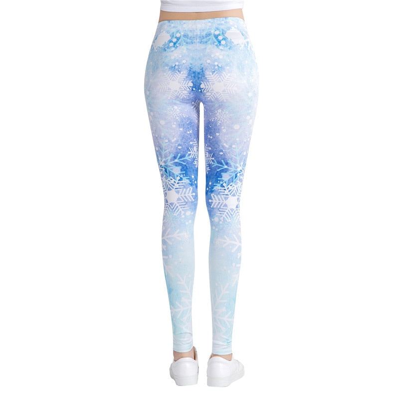 Camouflage Snowflake Colorful Print Leggings-Legletic