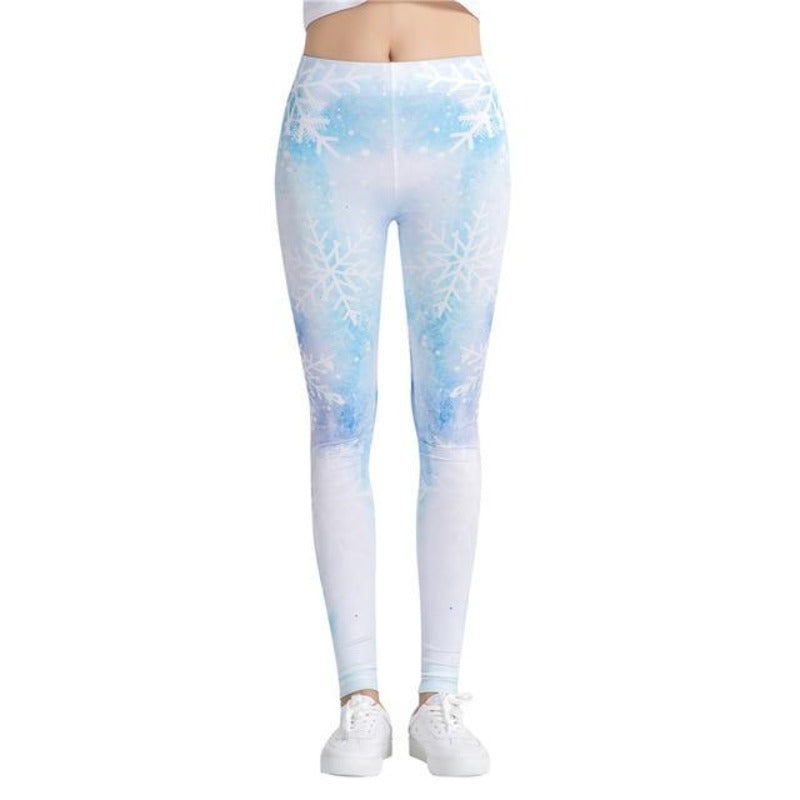 Camouflage Snowflake Colorful Print Leggings-Legletic