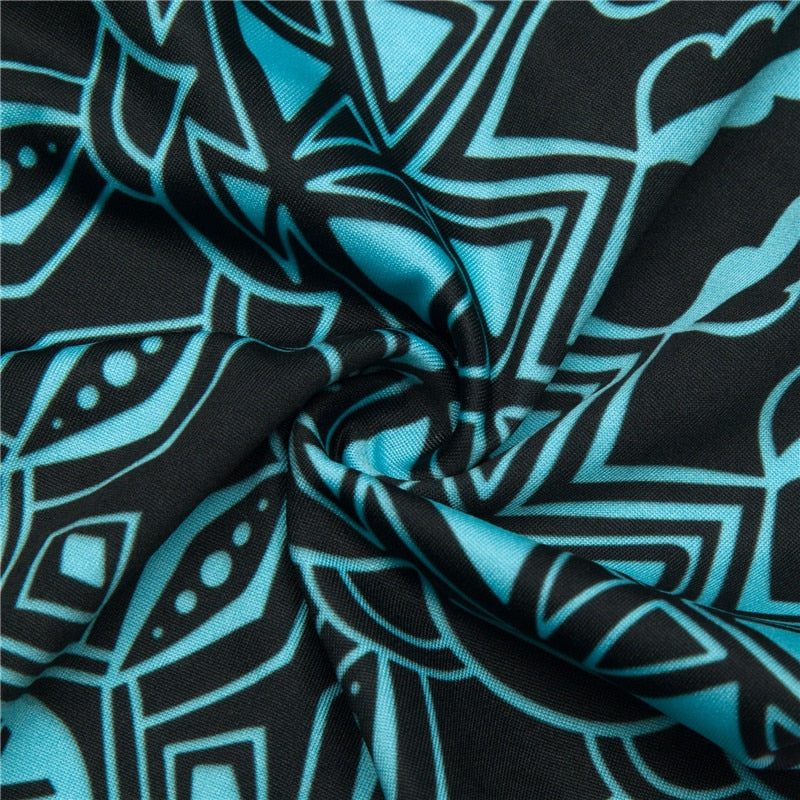 Black Mandala Printed Leggings-Legletic