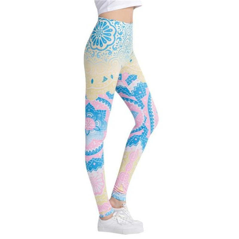 Mandala Fashion Colorful Print Leggings-Legletic