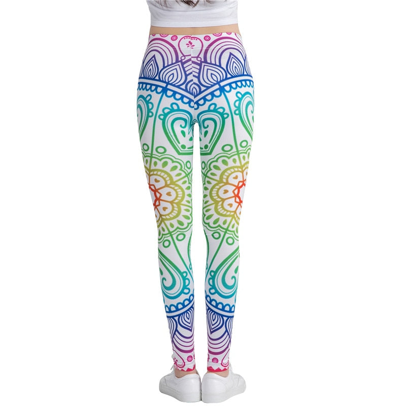 Multicolor Mandala Printed Leggings-Legletic