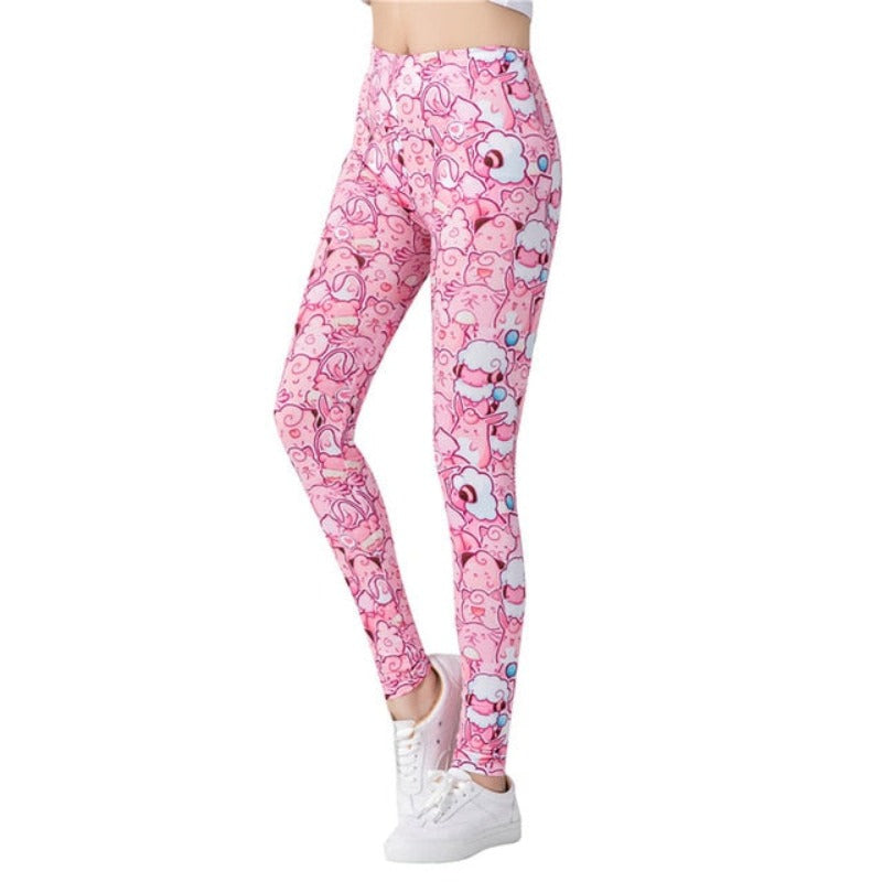 Pink Animals Printed Leggings-Legletic