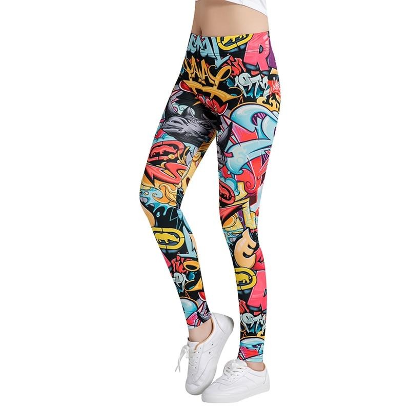 Cartoon Art Colorful Print Leggings-Legletic