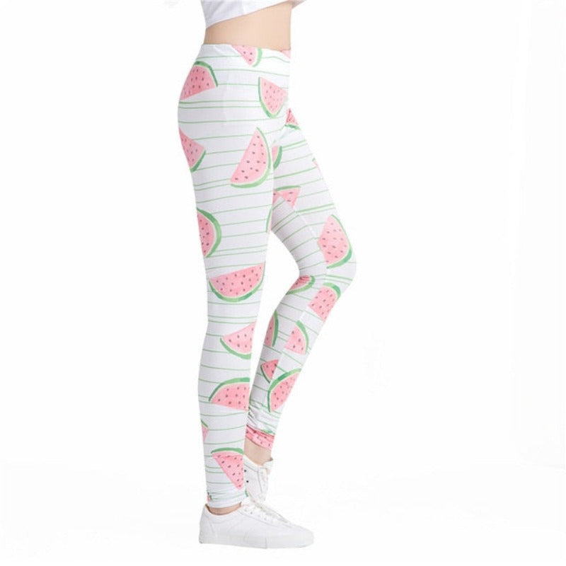 Watermelon Printed Leggings-Legletic
