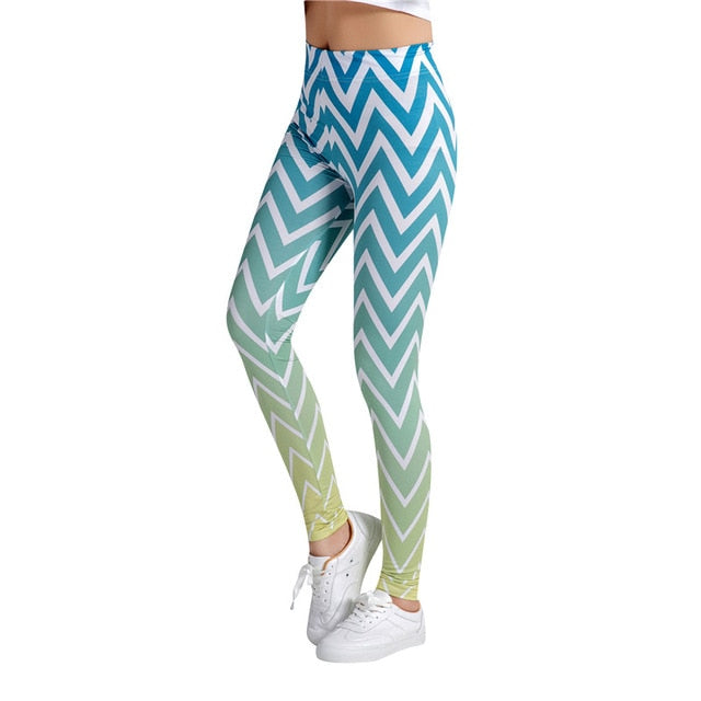 Colorful Zigzag Printed Leggings-Legletic
