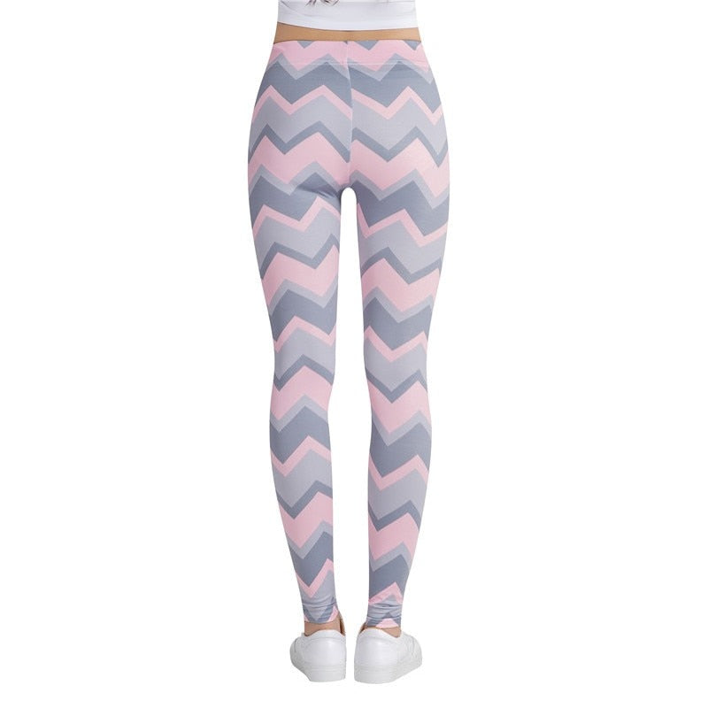 Stripe Colorful Print Leggings-Legletic