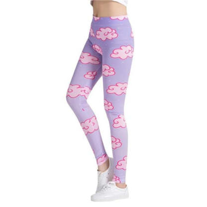 Pink Clouds Colorful Print Leggings-Legletic