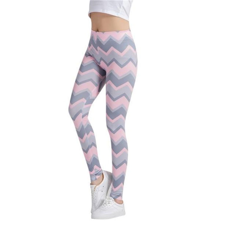 Stripe Colorful Print Leggings-Legletic