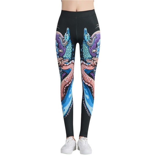Black Dragon Leggings-Legletic
