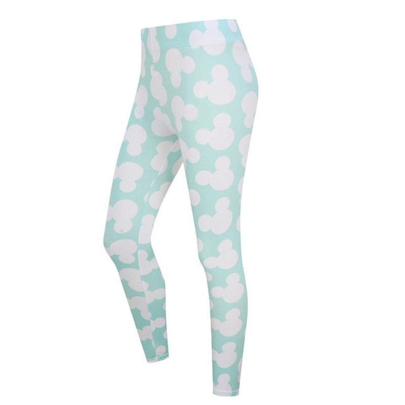 Teal Green Printed Leggings-Legletic