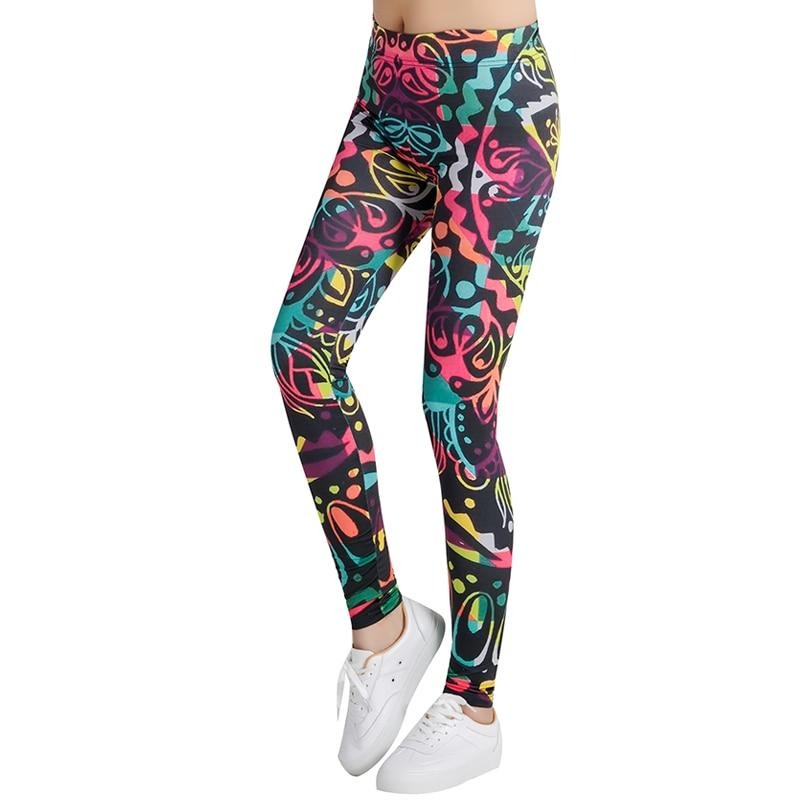 Abstract Colorful Print Leggings-Legletic