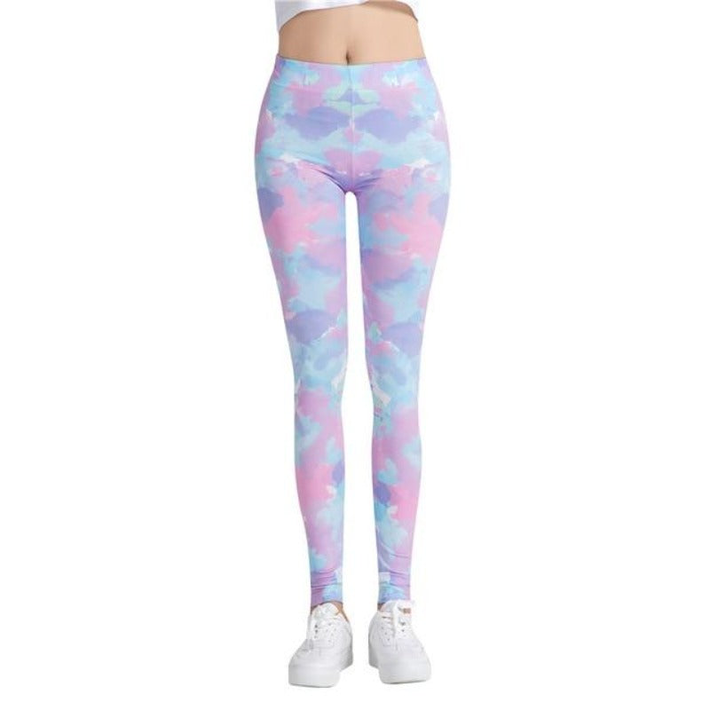 Stretch Push-Up Colorful Print Leggings-Legletic